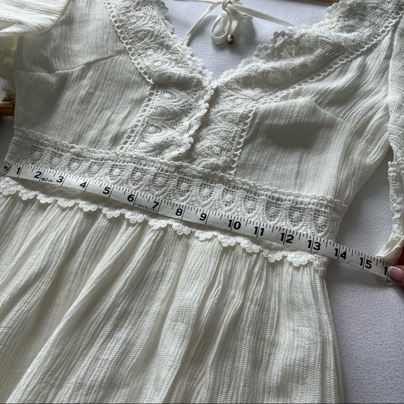 BluIvy Bohemian Style White Lace Detail A-Line Dress - Picture 17 of 17